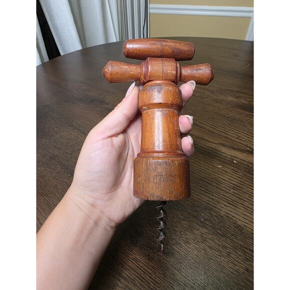 Corkscrew Antique WINE CORK SCREW Vintage IRON Bottle Making Screw Made In Italy - Picture 1 of 16